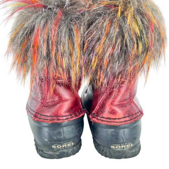 Sorel Out N About Cashmere-Lined Lux Duck Boots Burgundy Red Size 8 - Picture 6 of 11